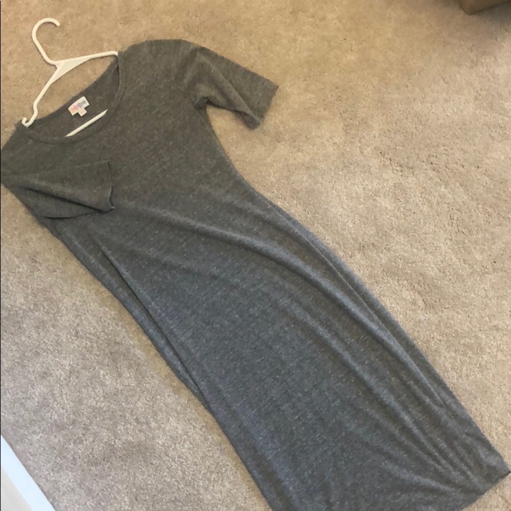 Lularoe Julia soft grey heather midi dress